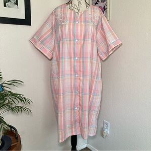 Miss Elaine Pastel Plaid Moomoo 2X